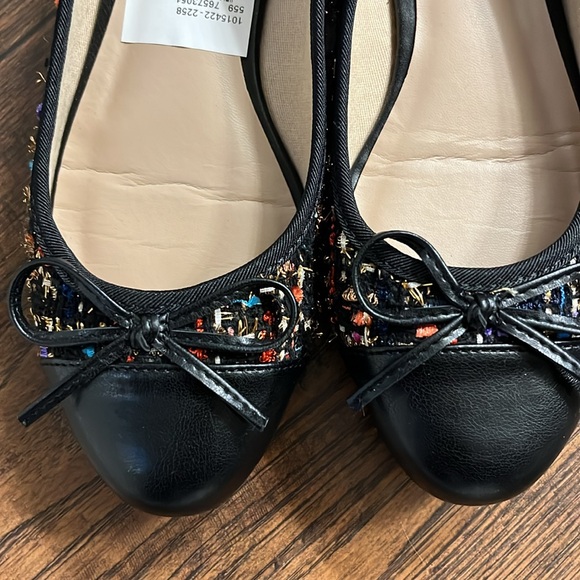NWOT Bamboo Women’s Sweet-04 Tweed Flats Multi color Size 6 - Picture 6 of 12